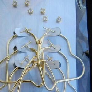 Six Pair Multipack Gold Tone Earrings